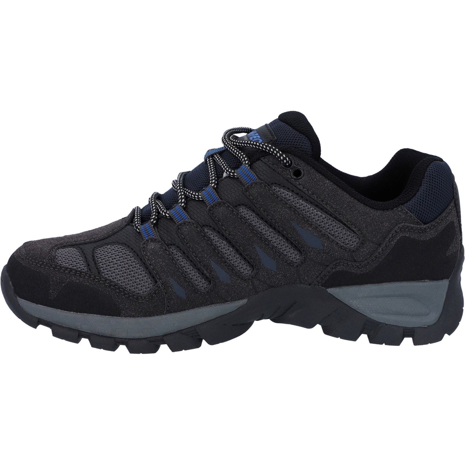 Hi-Tec Corzo Low Bottes De Randonnée Pour Homme En Daim Synthétique Gris Charbon/Bleu Nautique