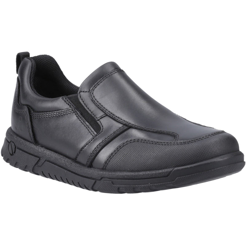 Hush Puppies Sergio Chaussures Noires Pour Garçons En Cuir