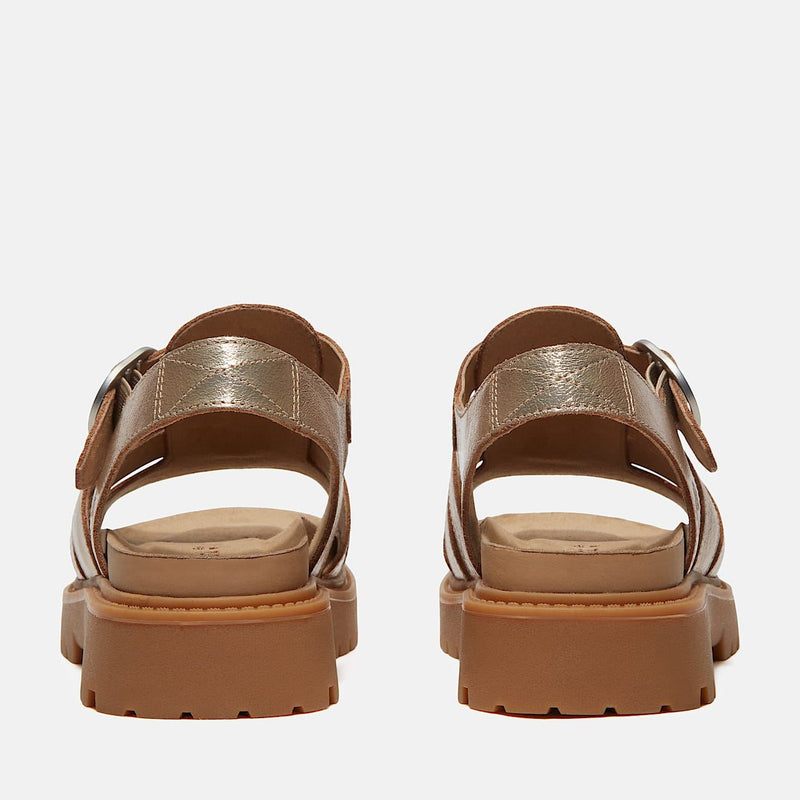 Timberland Clairemont Way Fisherman Sandales En Cuir Doré Pour Femme