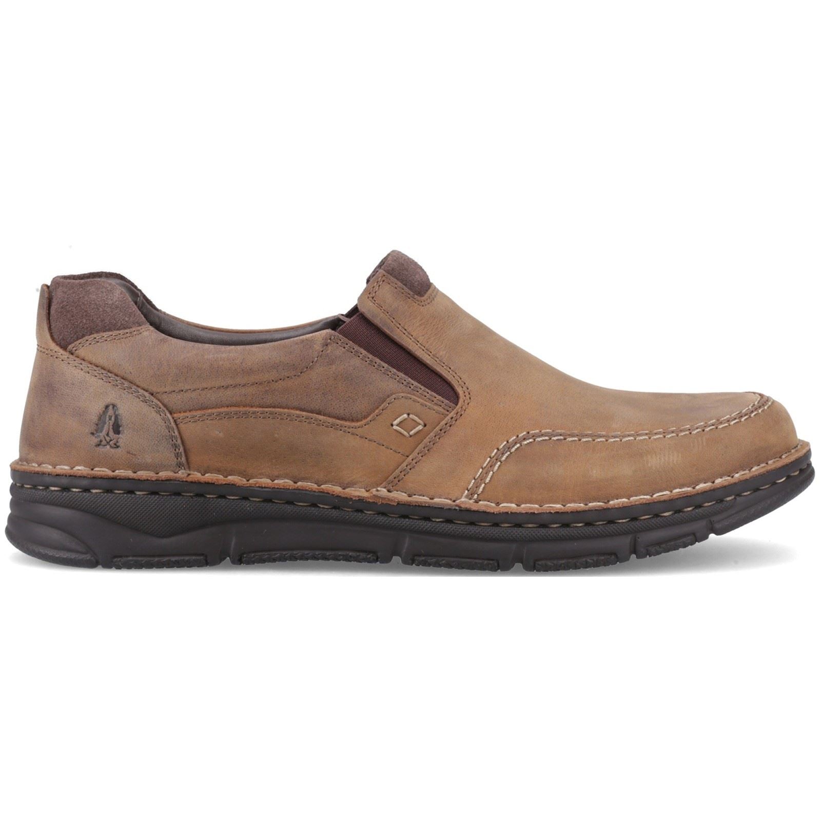 Hush Puppies Franco Slip on Mocassins En Cuir Pour Hommes En Tan