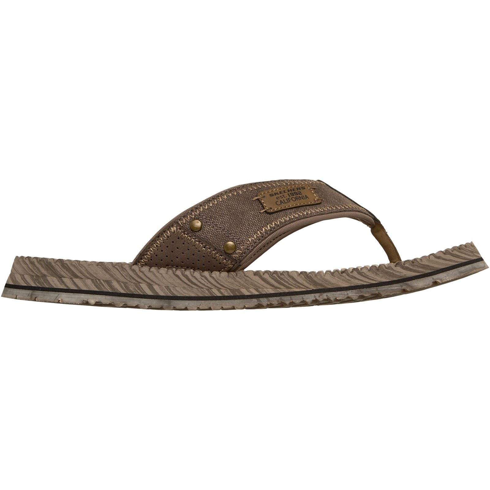 Skechers Quill Tongs En Textile Pour Hommes Marron