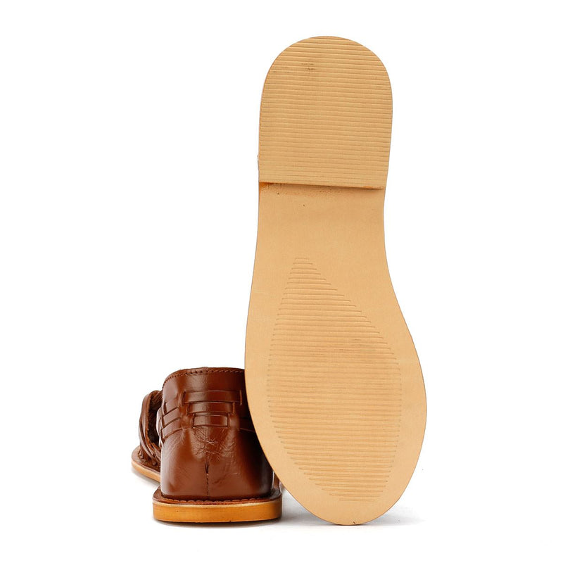 Tower London Hurache Sandales En Cuir Pour Femmes, Marron