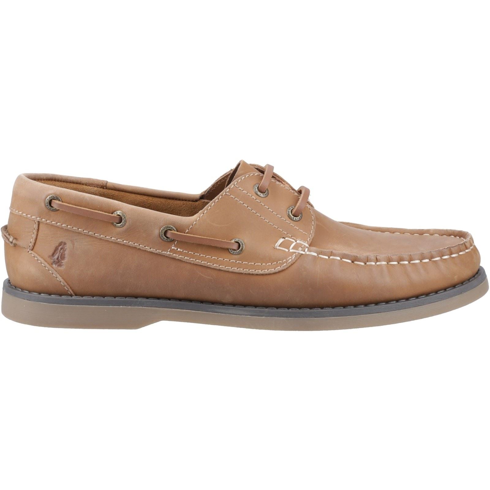 Hush Puppies Wilson Chaussures Bateau En Cuir Pour Hommes Couleur Tan