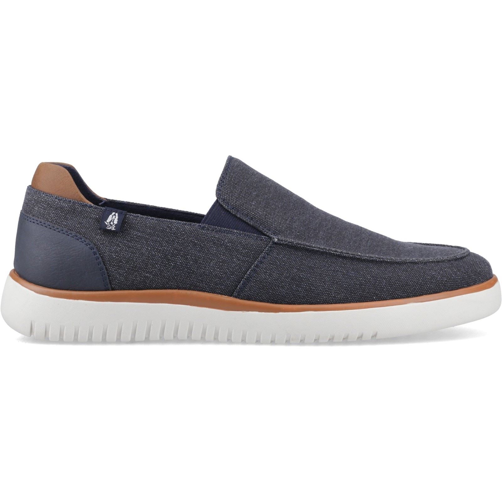 Hush Puppies Damon Slip on Mocassins Pour Hommes En Textile Bleu Marine