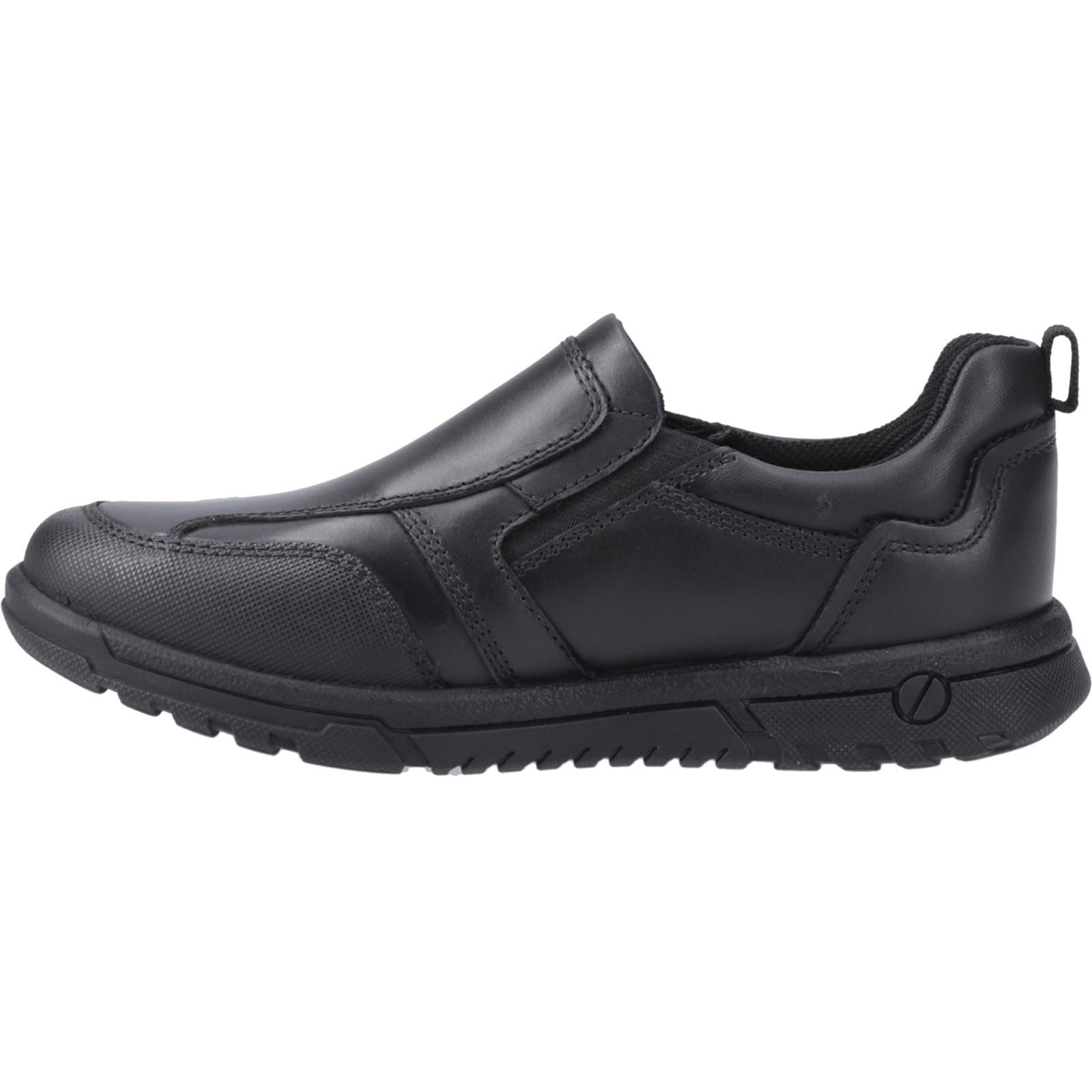 Hush Puppies Sergio Chaussures Noires Pour Garçons En Cuir