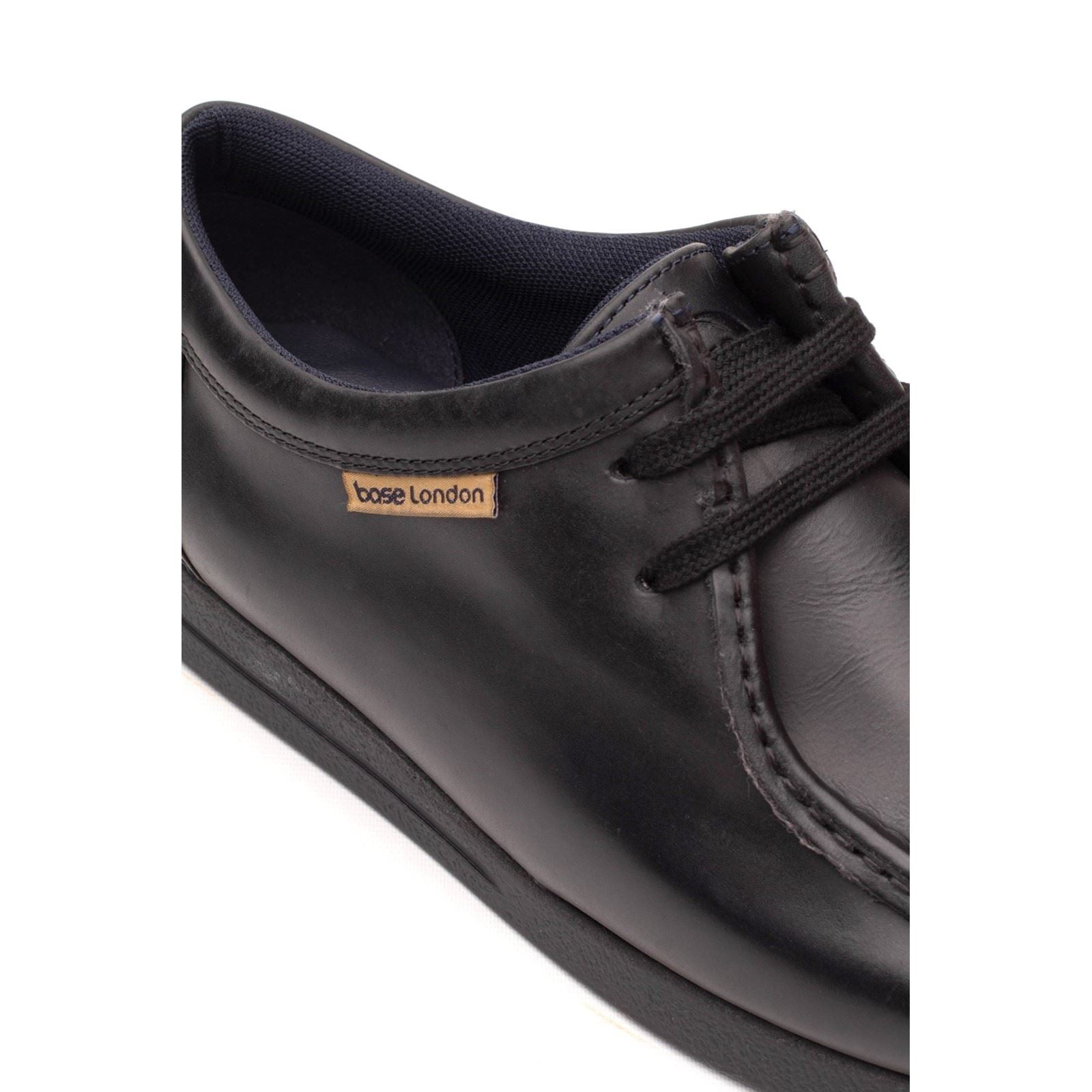 Base London Koko Chaussures Mocassins Noires En Cuir Pour Homme