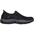 Skechers Respected Elgin Chaussures Mocassins Noires En Cuir Pour Hommes