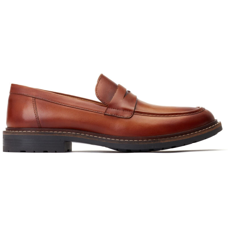 Base London Ivey Chaussures À Enfiler Pour Hommes En Cuir Brûlé.