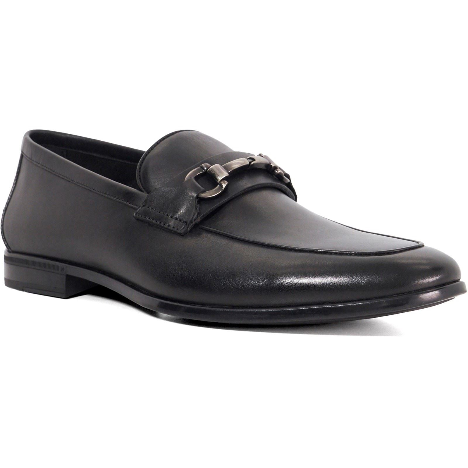 Dune Seymore Chaussures En Cuir Pour Hommes Noires À Enfiler