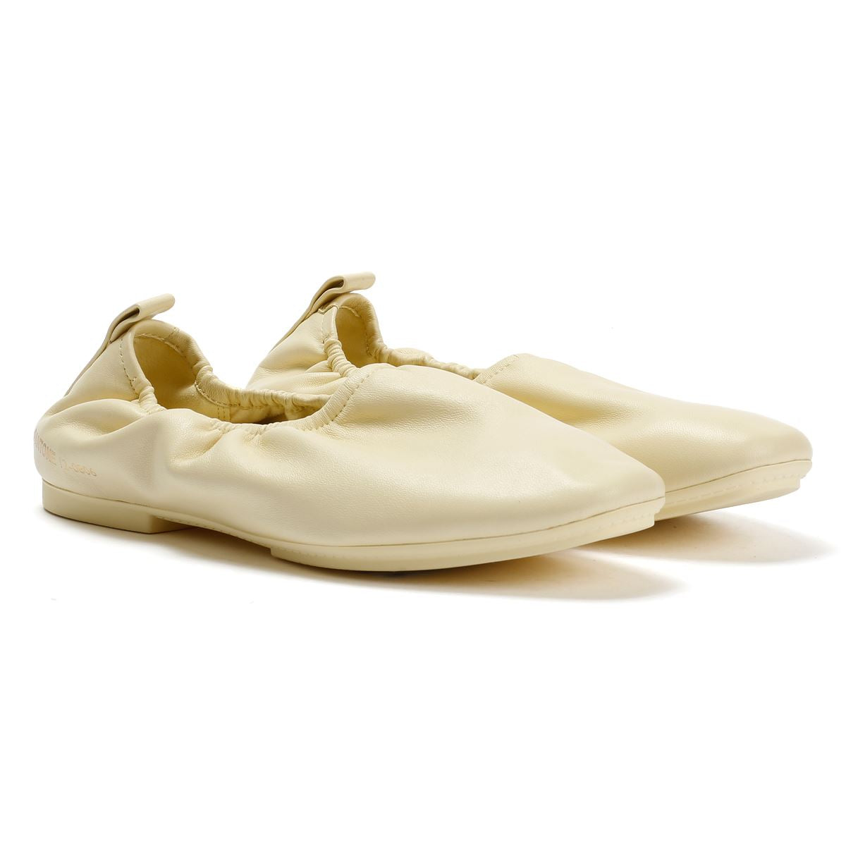 FitFlop X Pantone Delicato Ballerina Chaussures En Cuir Jaunes Pour Femmes