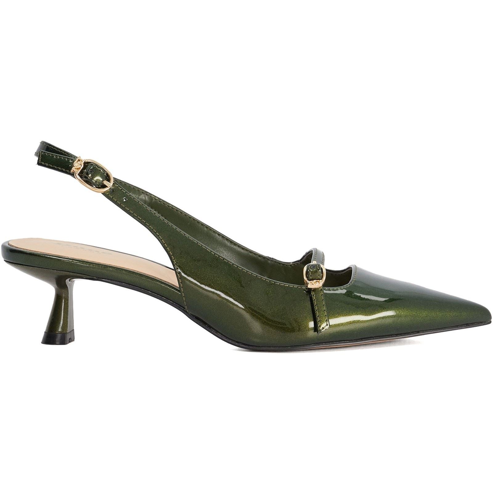 Dune Deserved Chaussures À Talons Pointus Vertes À Bride Arrière Pour Femmes