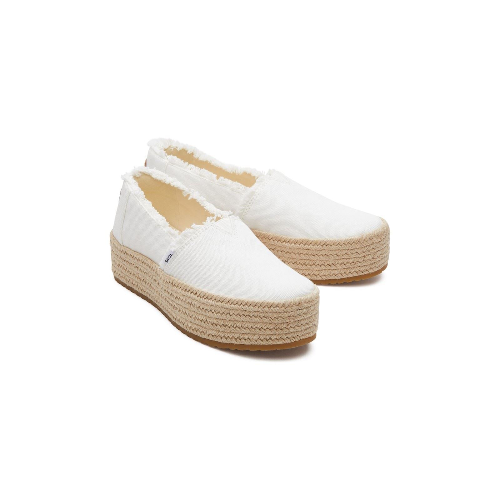 TOMS Valencia Espadrilles Blanches Pour Femmes En Coton 100%