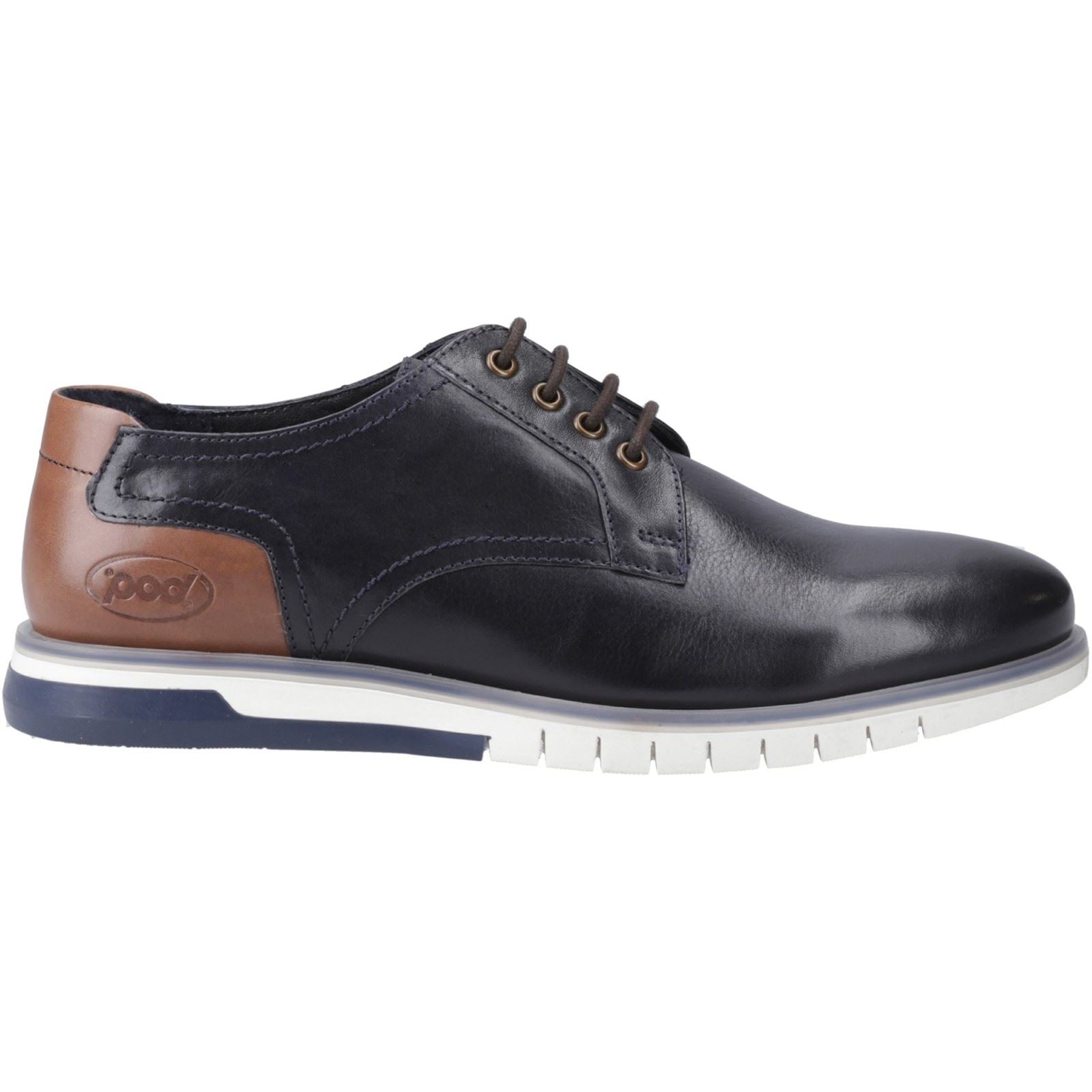 Pod Cillian Chaussures À Lacets En Cuir Pour Hommes, Bleu Marine