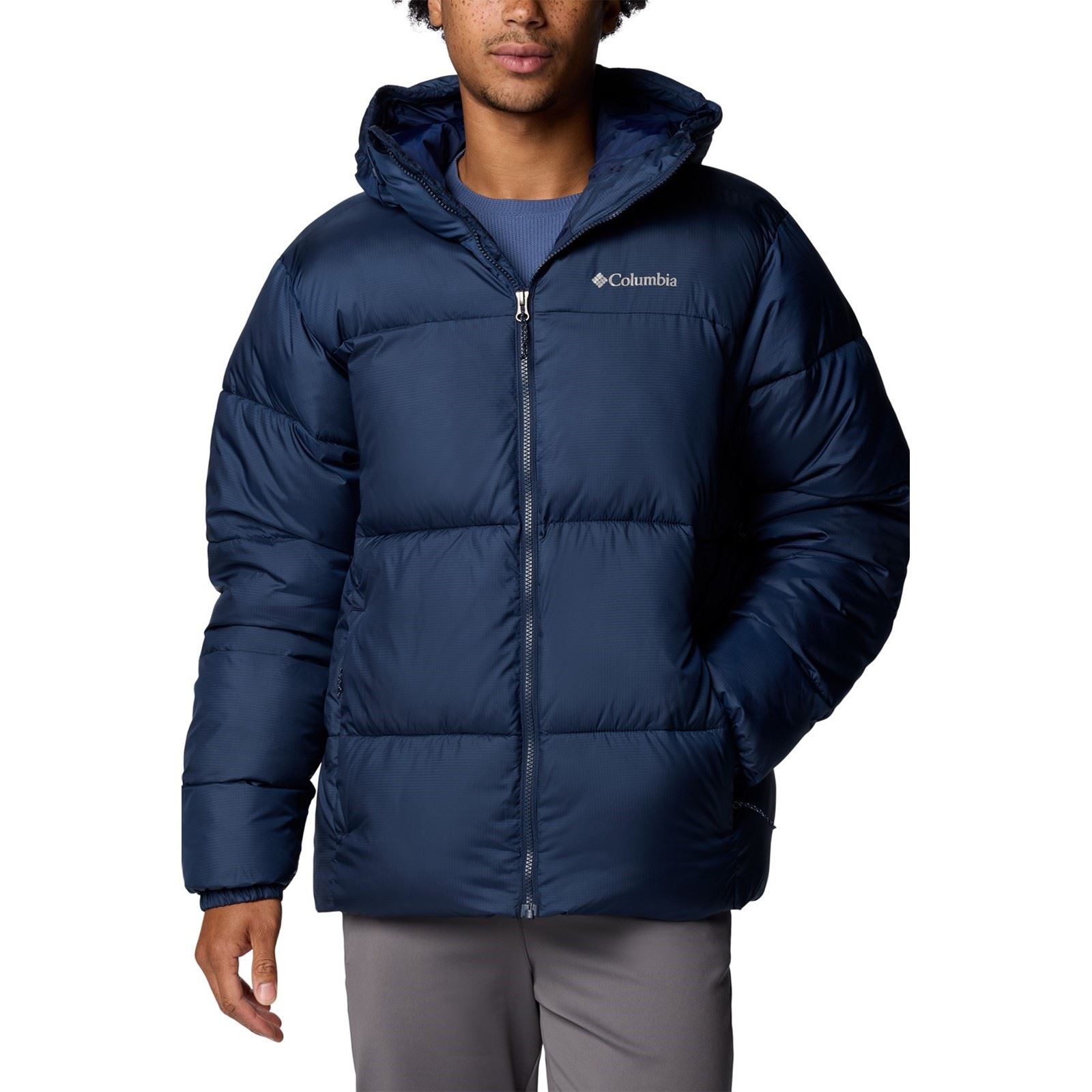 Columbia Puffect II Veste En Duvet Bleue Pour Homme
