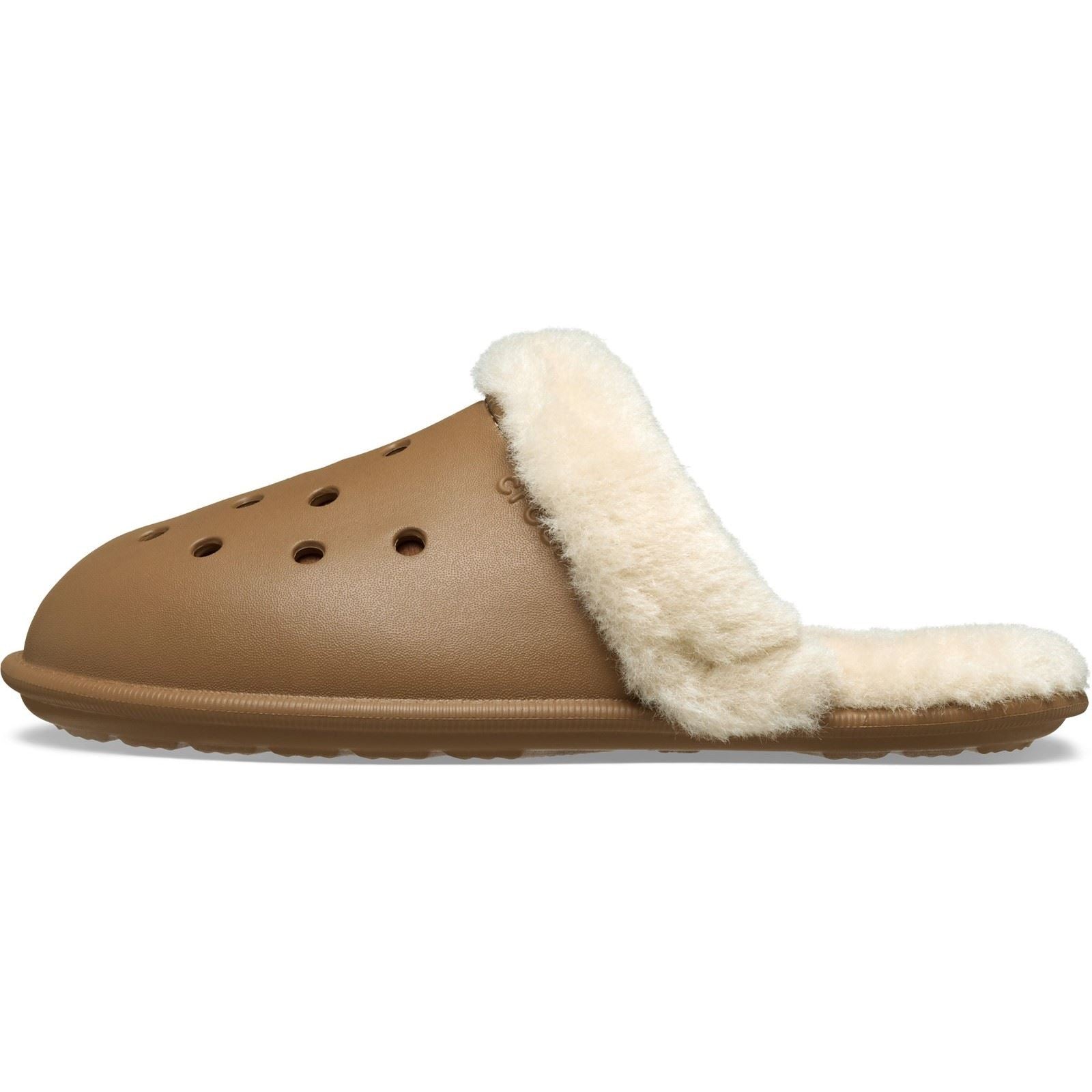 Crocs Classic Fuzz Scuff Chaussons En Sepia En Thermoplastique