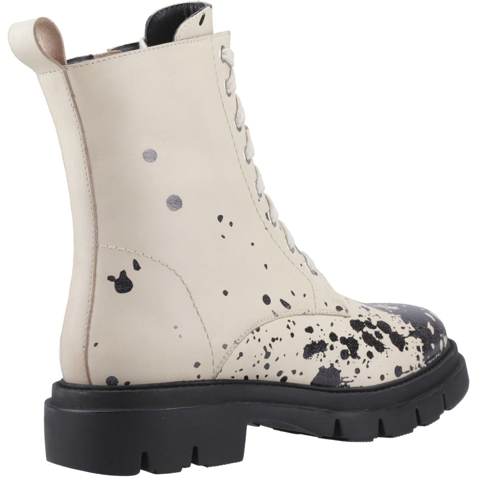 Hush Puppies Rhea Lace Bottes Beige En Cuir Pour Femmes