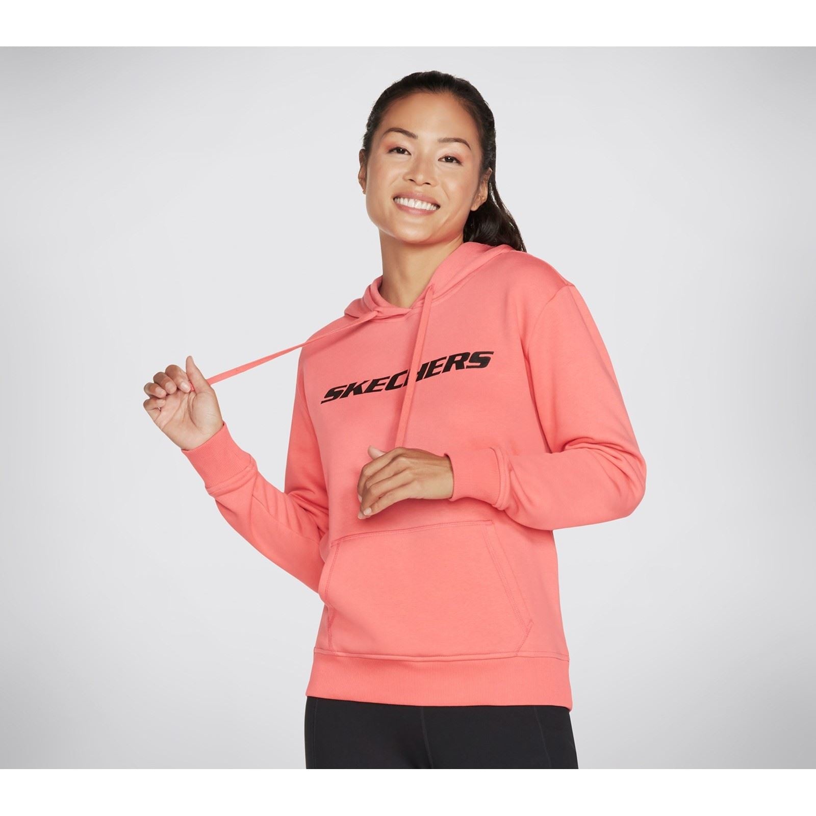 Skechers Performance Heritage Pullover Sweat À Capuche En Coton Pour Femmes Pêche