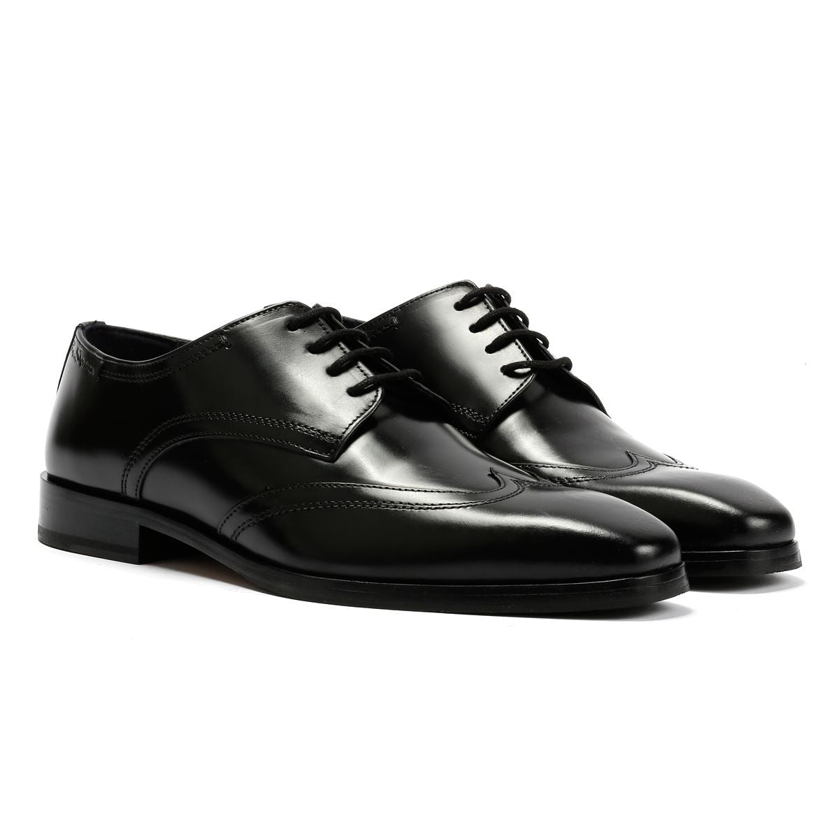 Ben Sherman Kingston Derby Chaussures Noires En Cuir Pour Homme À Lacets