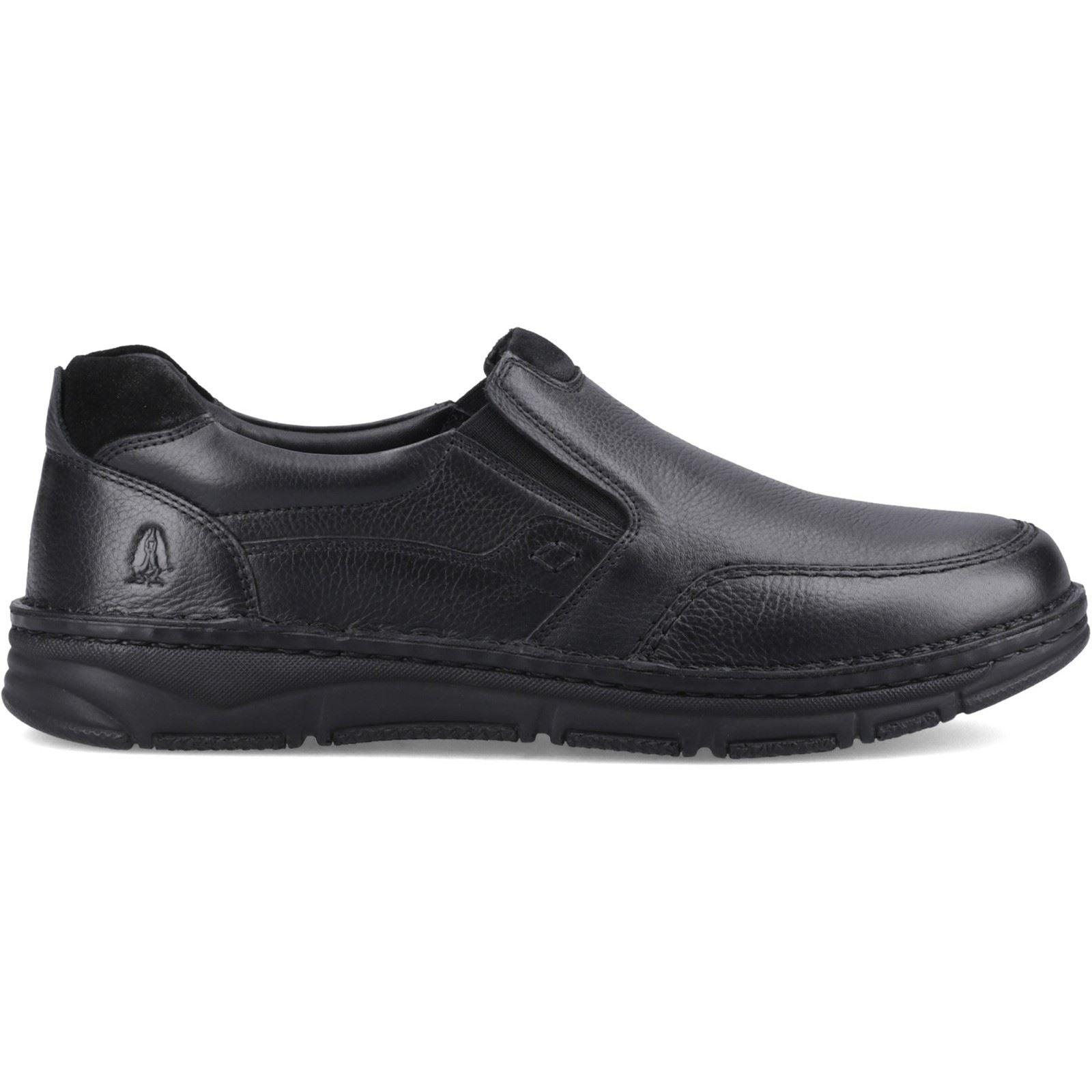 Hush Puppies Franco Slip on Mocassins Noirs En Cuir Pour Hommes