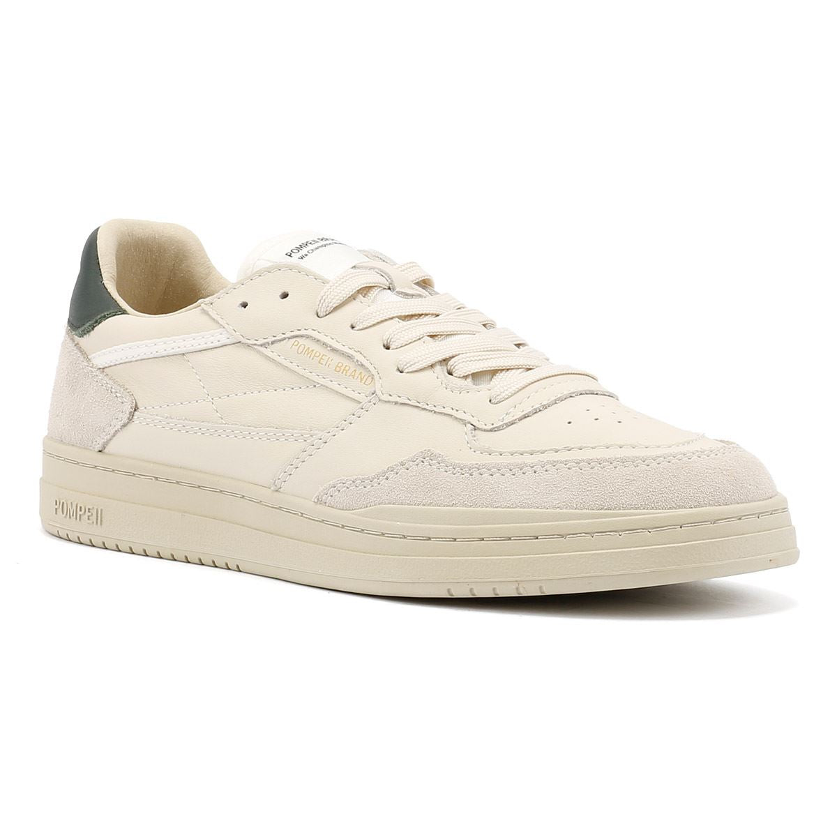 Pompeii Elan Leather Ecru Jasper Baskets Blanches En Cuir Pour Hommes