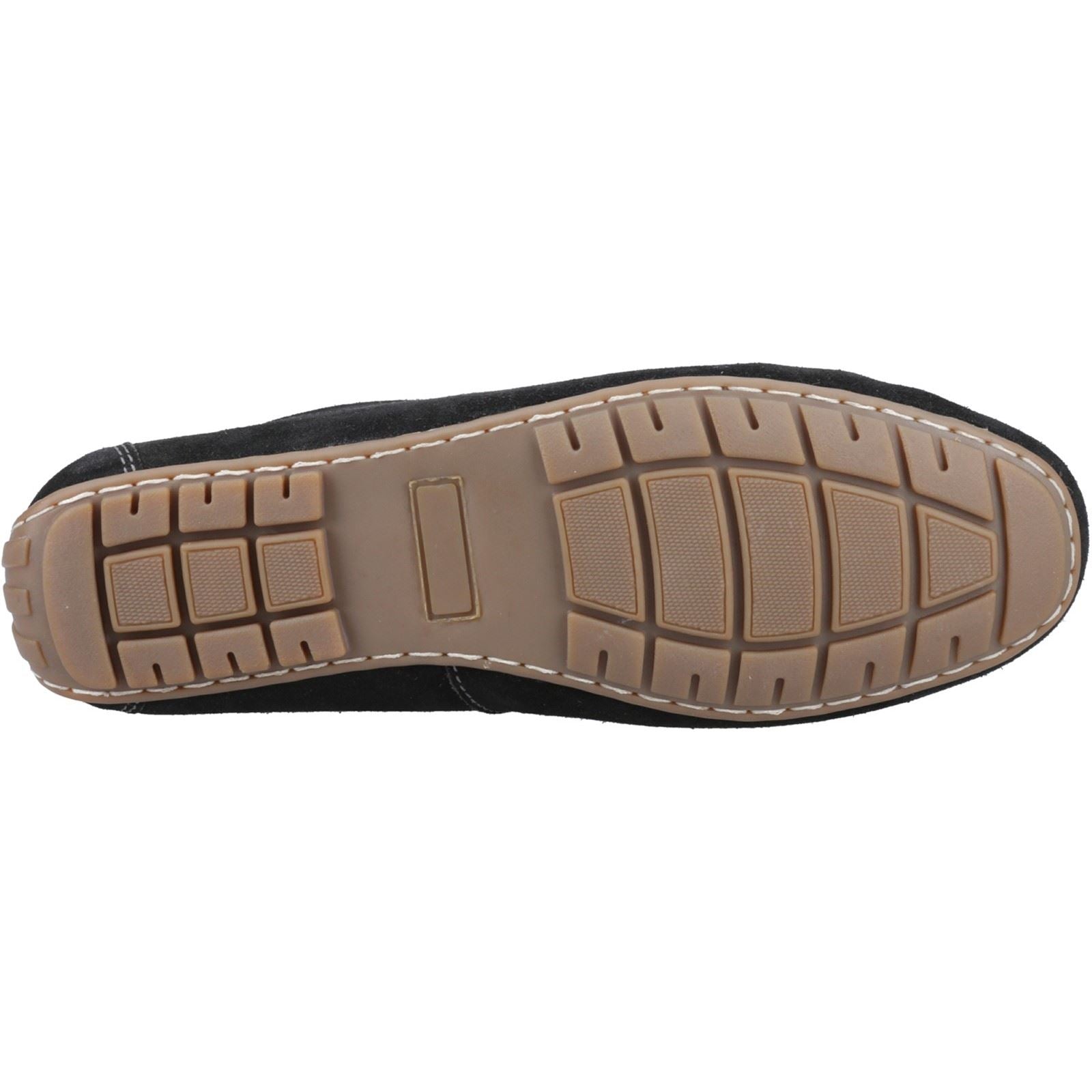 Hush Puppies Ralph Suede Mocassins Noirs En Cuir Pour Hommes
