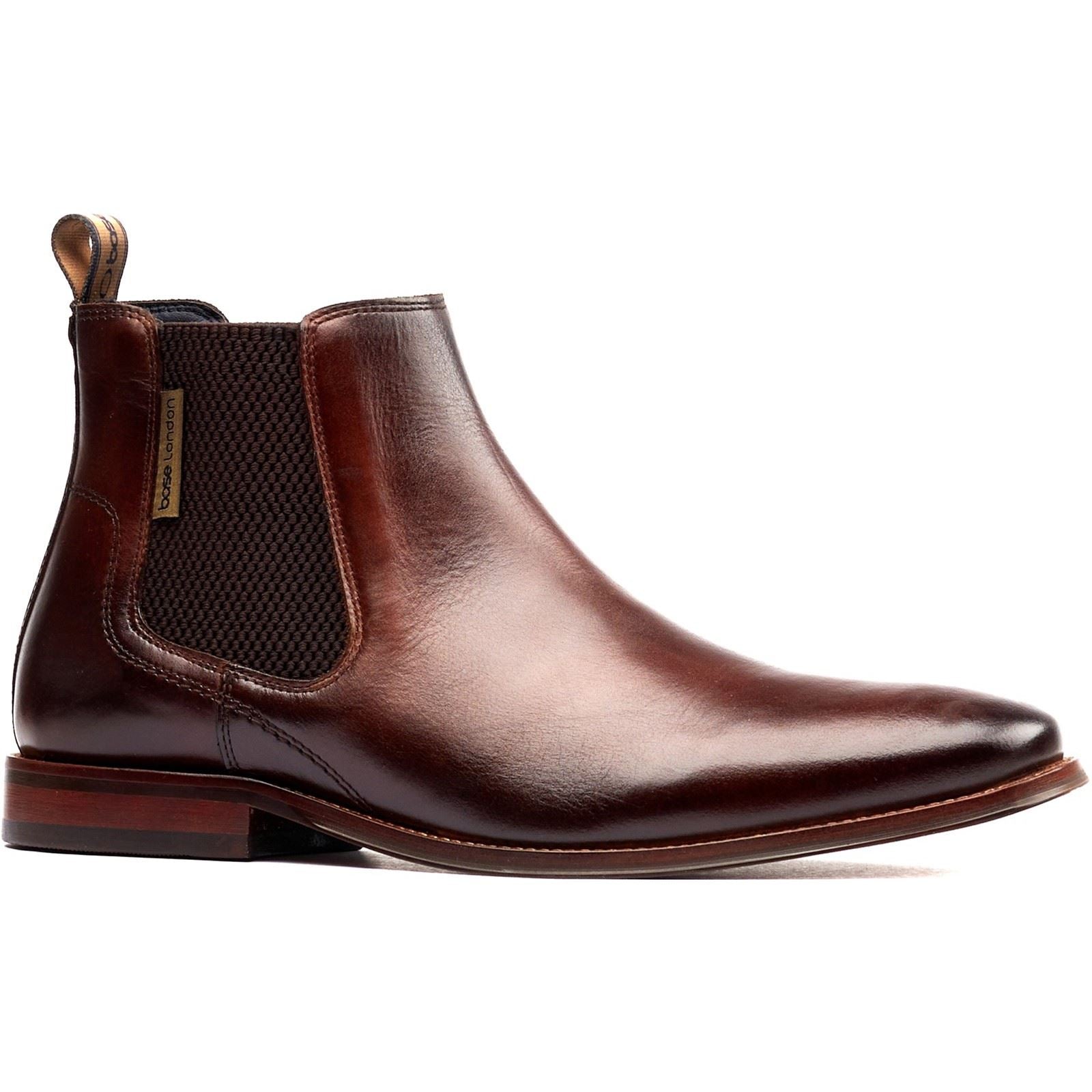 Base London Sikes Bottes En Cuir Marron Pour Homme