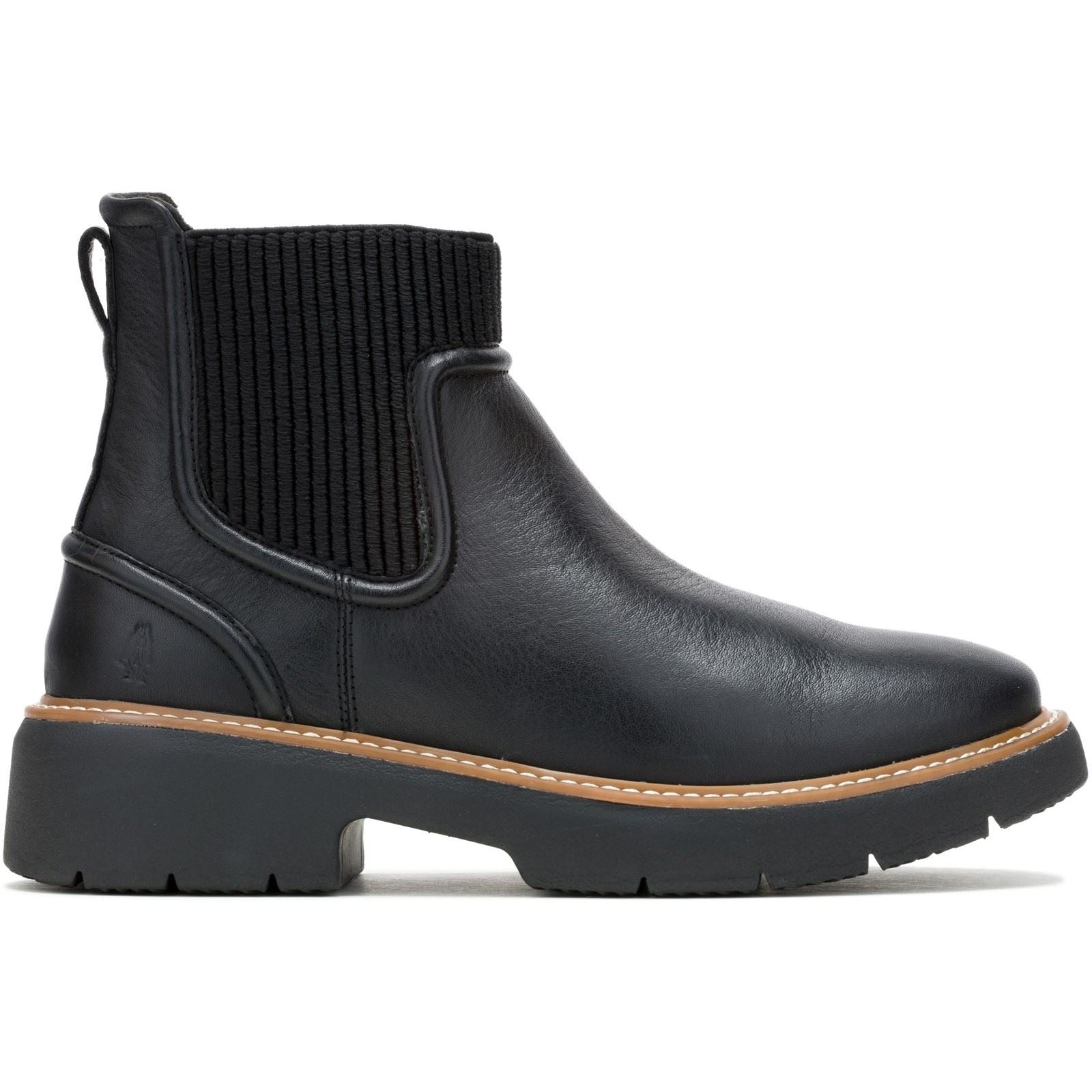 Hush Puppies Jodie Bottes Noires En Cuir Pour Femmes