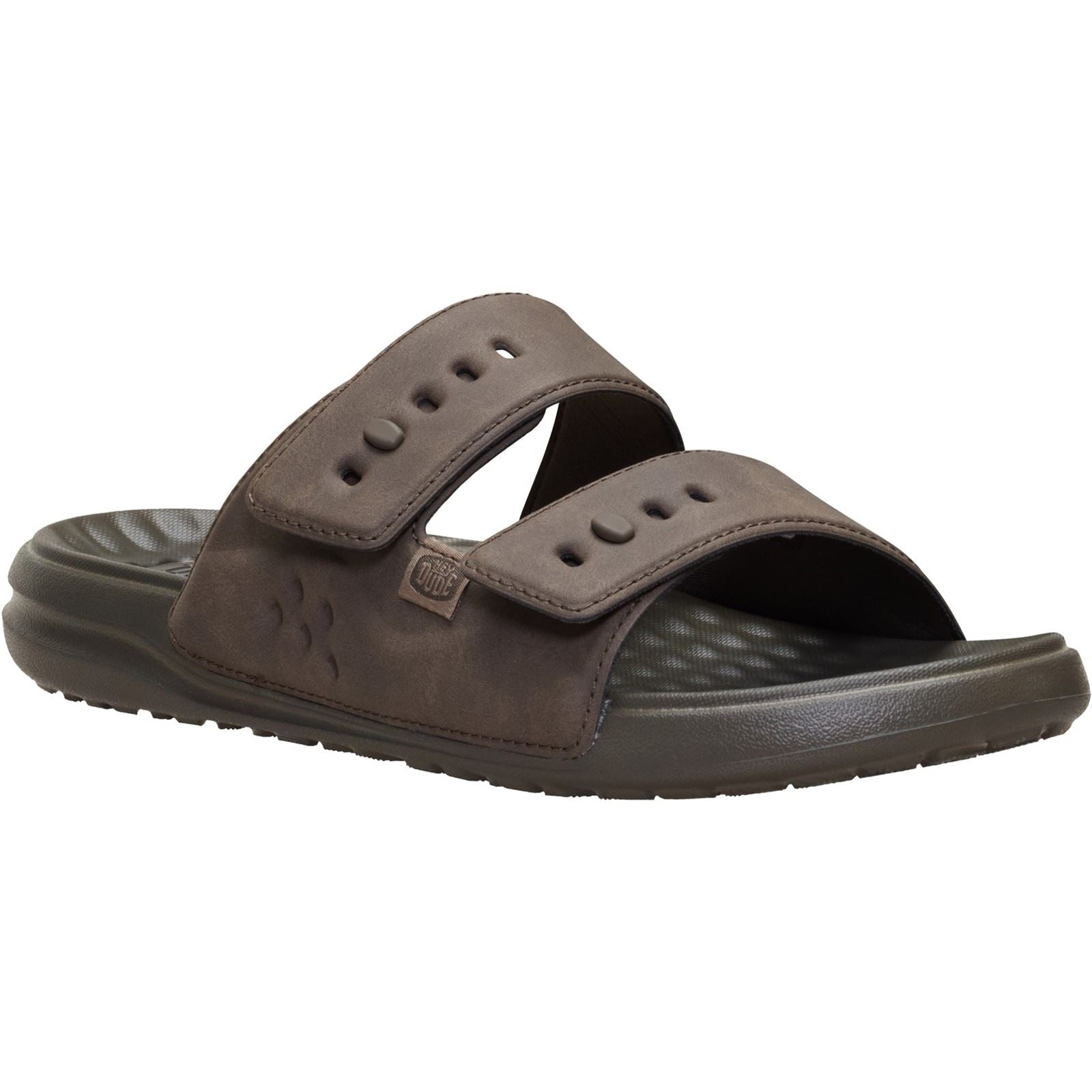 HEYDUDE Wave 2 Strap Sandales Brunes Majeures Pour Hommes En Polyuréthane