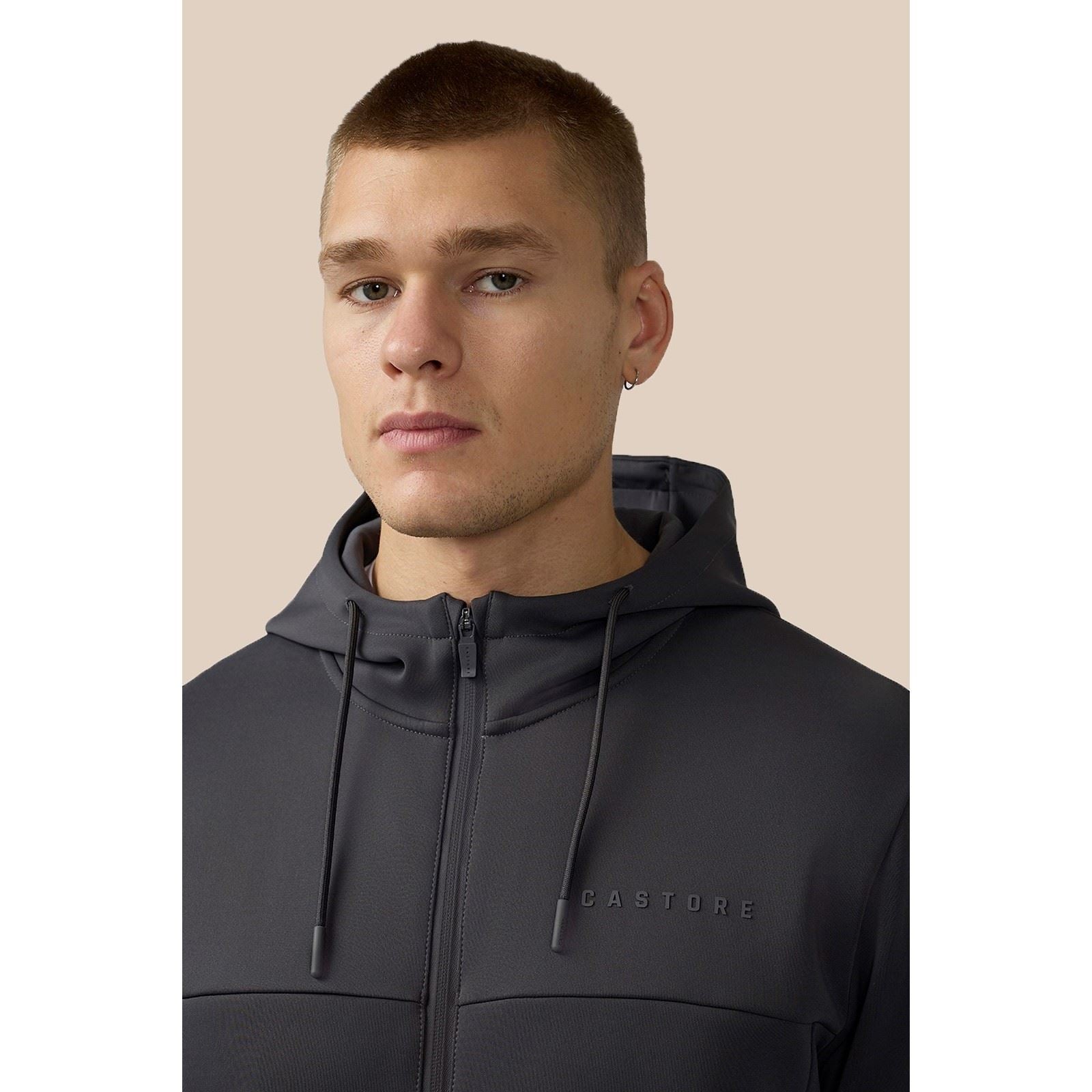 Castore Scuba Full Zip Through Hoody Sweat À Capuche Gris En Polyester Pour Homme