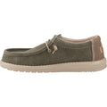 HEYDUDE Wally Workwear Chaussures Mocassins Pour Hommes En Mélange De Polyester Vert Sombre/Crème Irlandaise