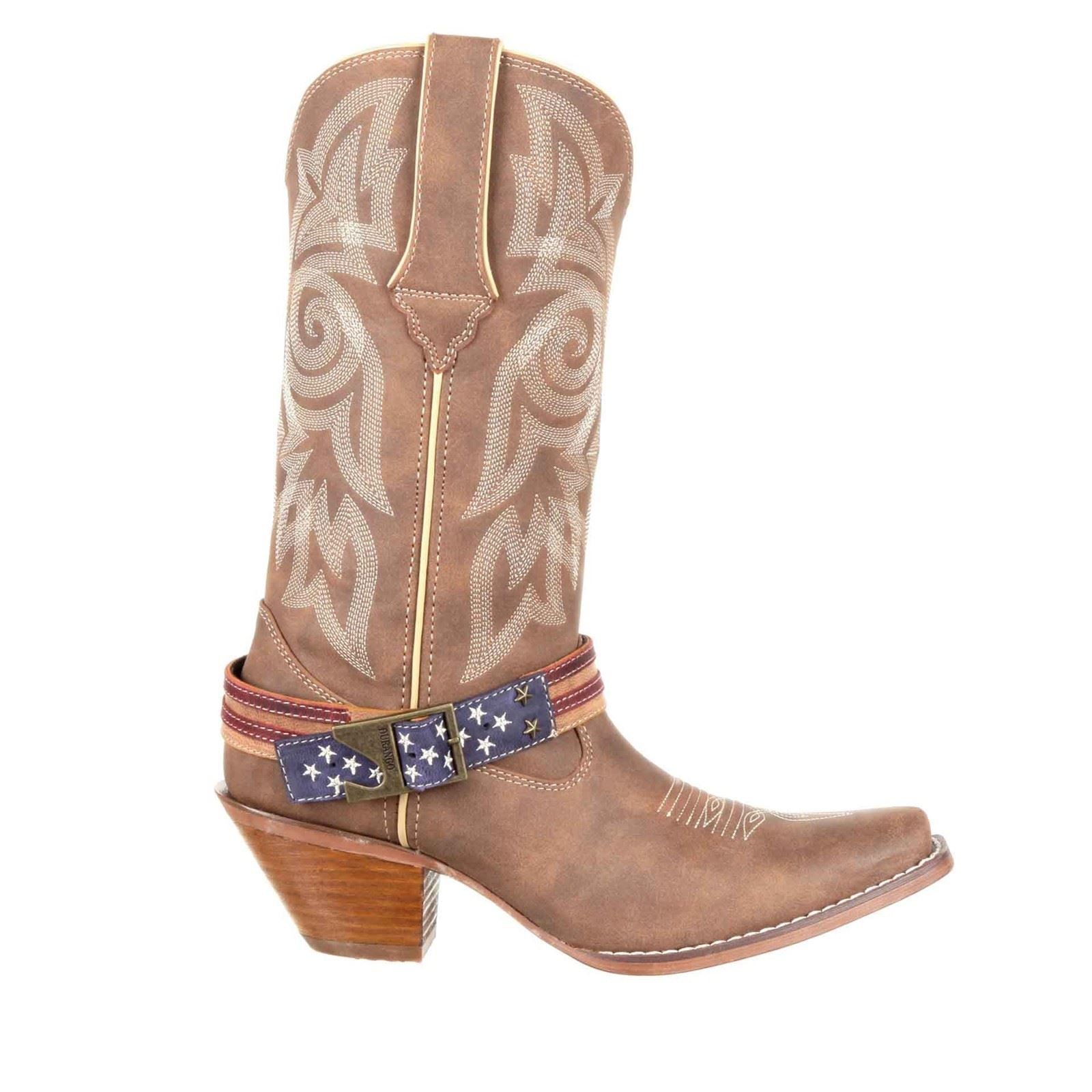 Durango Bottes En Cuir Homme Marron/Khaki Crush Flag