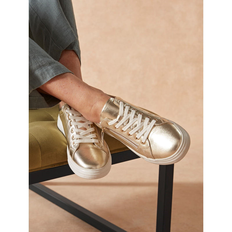 Hush Puppies Martha Chaussures De Sport En Cuir Pour Femmes Dorées