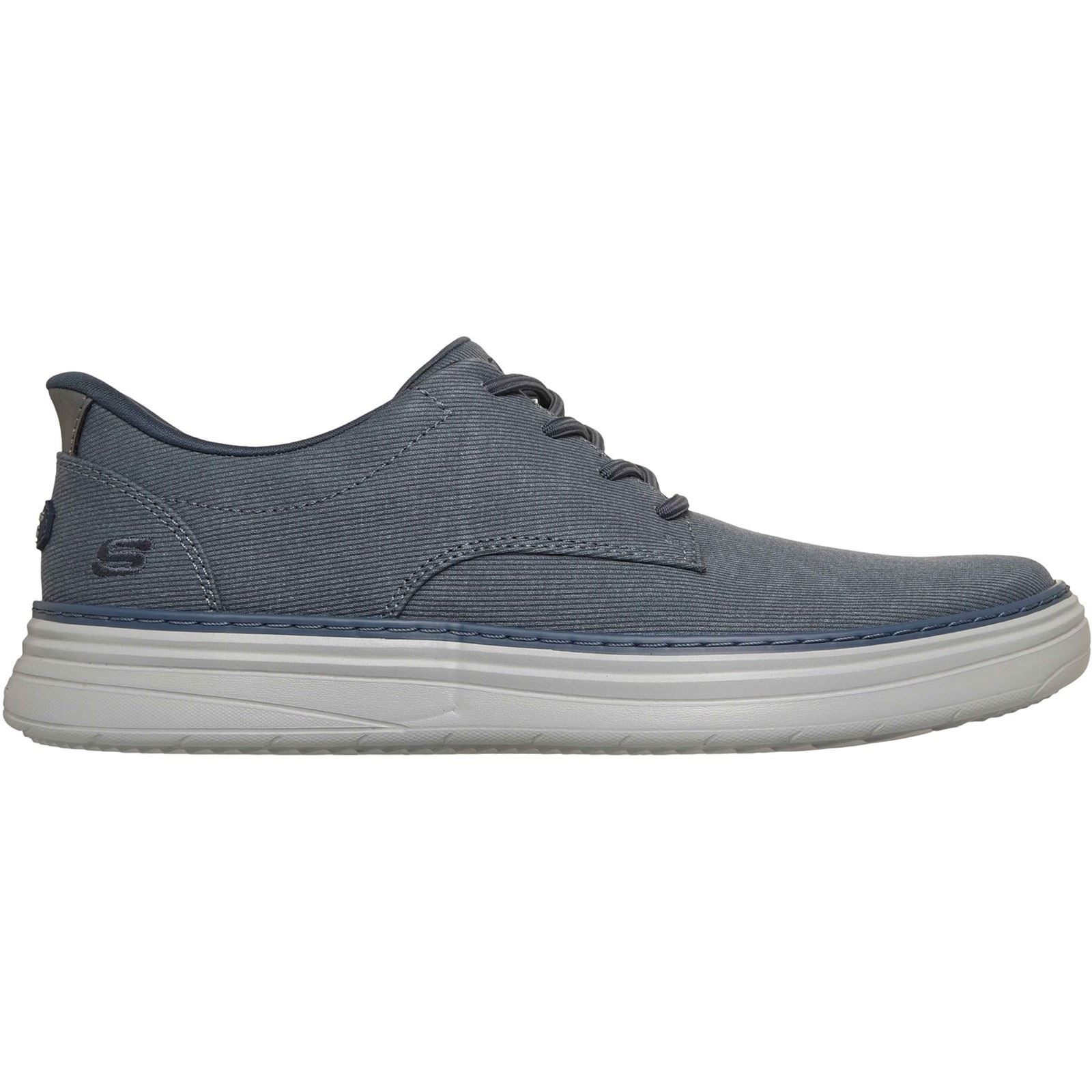 Skechers Hyland Justino Chaussures À Lacets Pour Hommes En Textile Bleu Marine