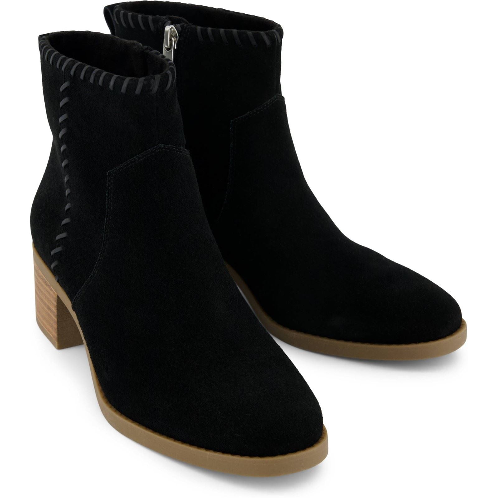 TOMS Delilah Heeled Bottines À Talons Noires Pour Femmes Suède