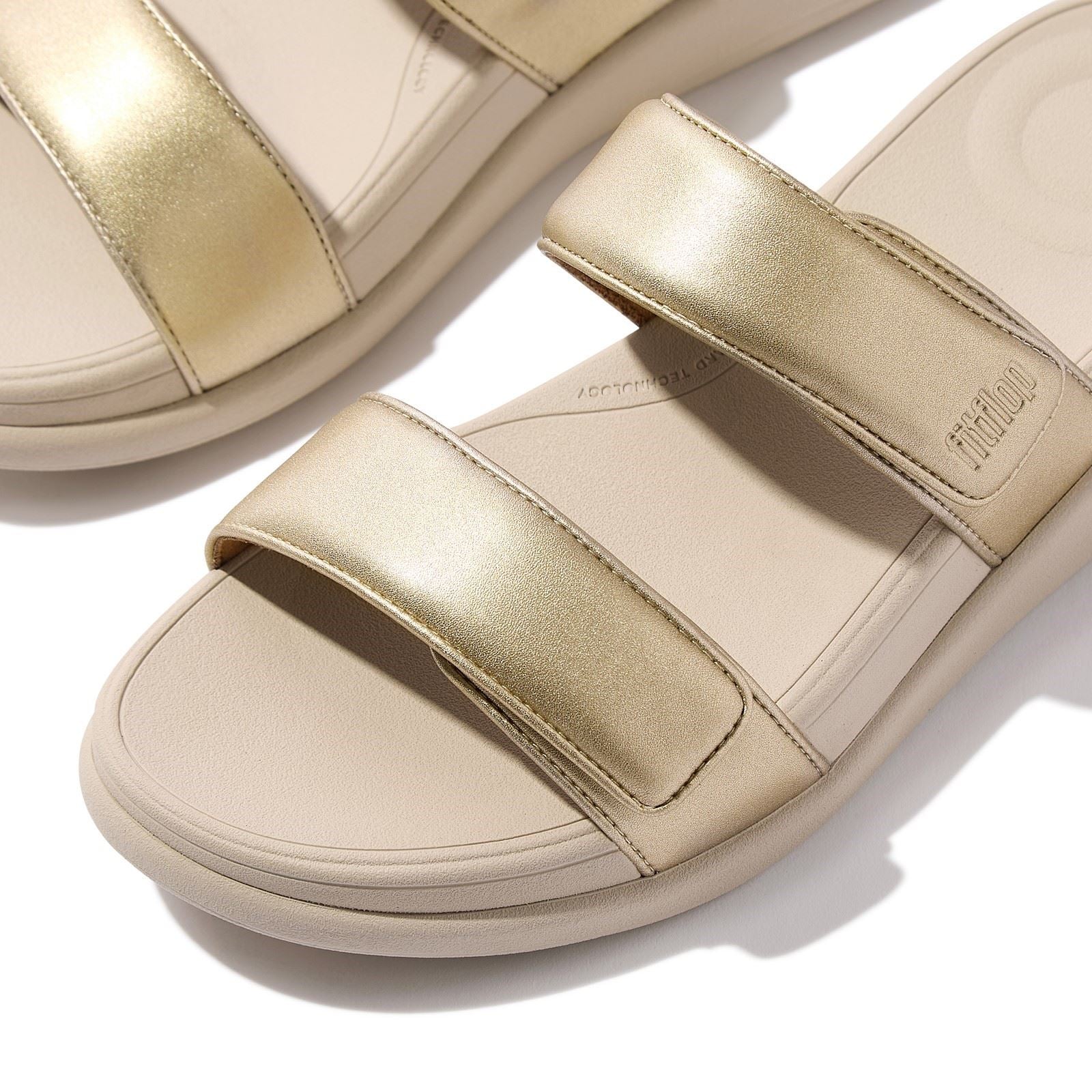 Fitflop F-Mode Go Sandales Platino En Polyuréthane Pour Femmes