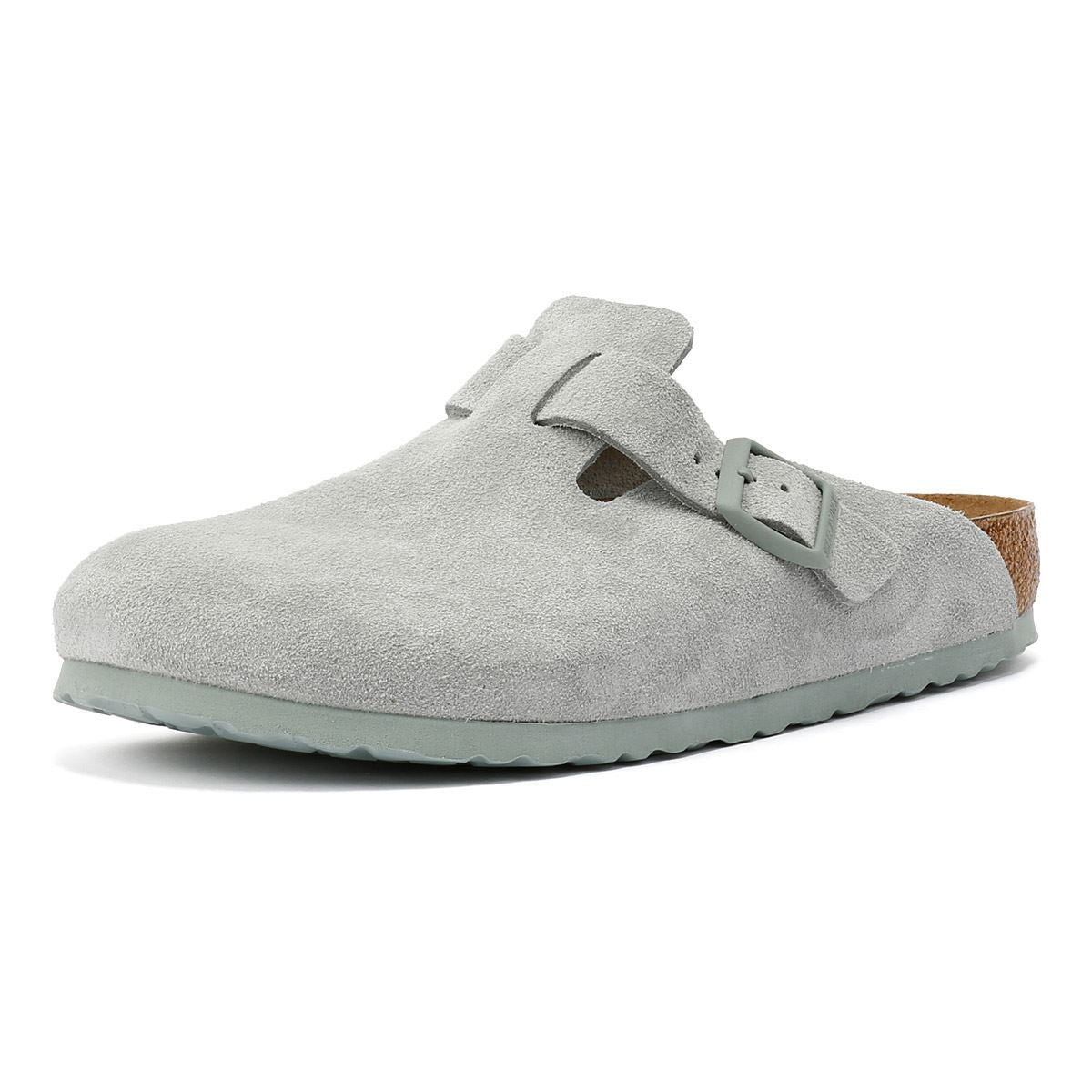 Birkenstock Boston Sabots Gris En Daim
