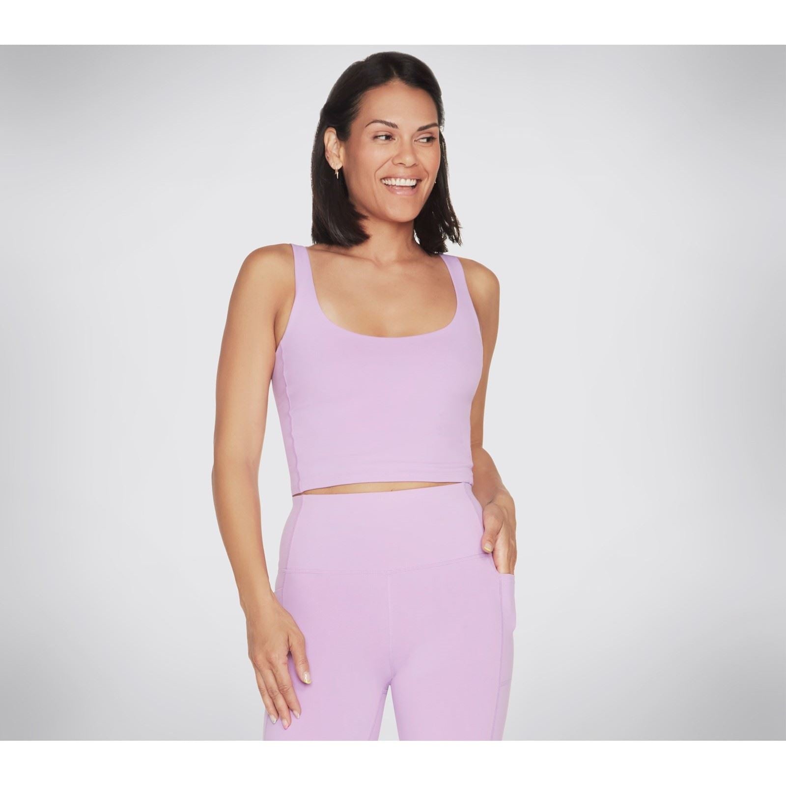 Skechers Performance Goflex Joy Longline Bra Soutien Gorge De Sport En Nylon Pour Femmes Violet Clair