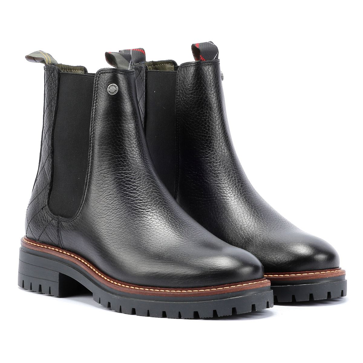 Barbour Evie Bottes Noires En Cuir Pour Femmes