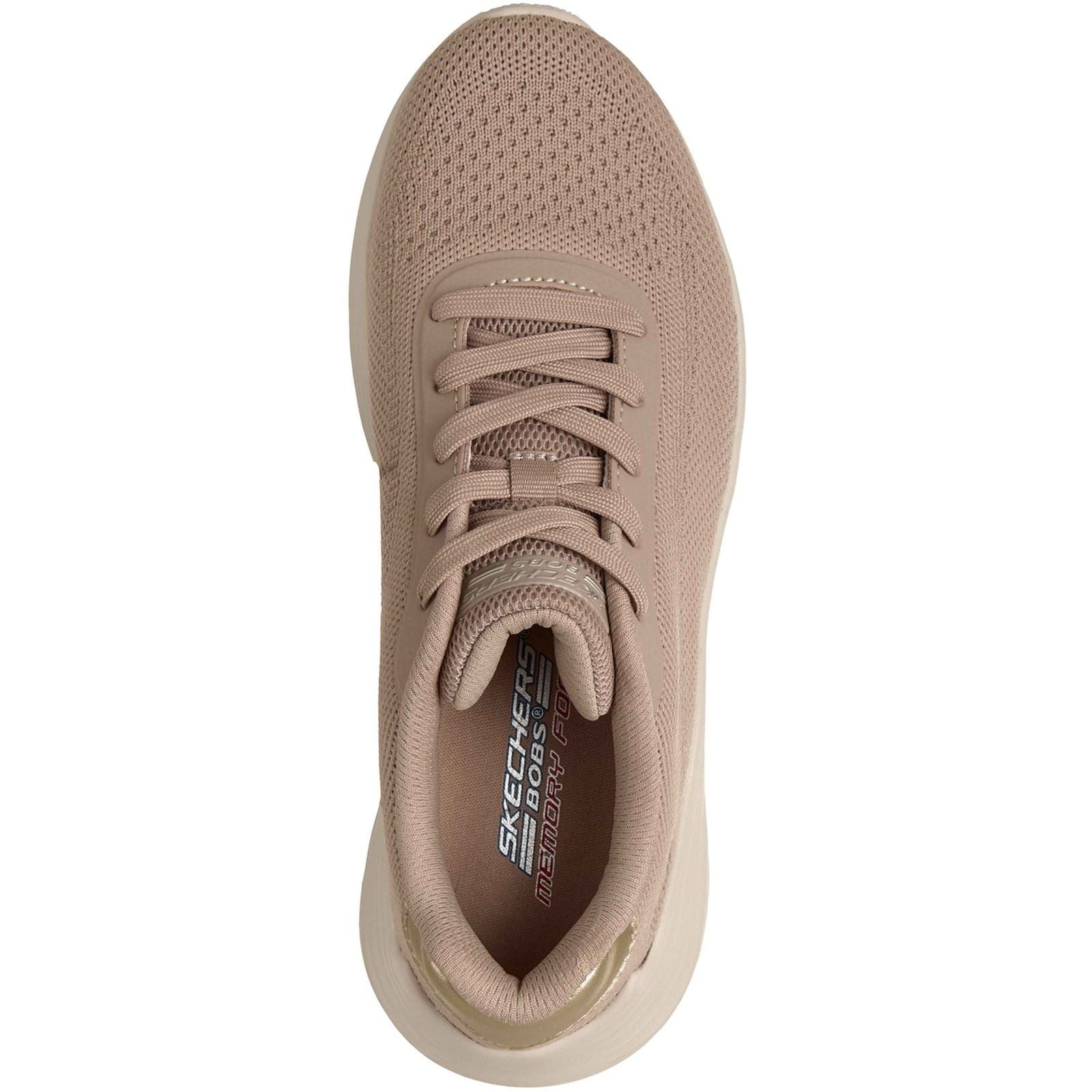 Skechers Bobs Squad Waves Current Look Baskets Taupe Pour Femmes En Textile