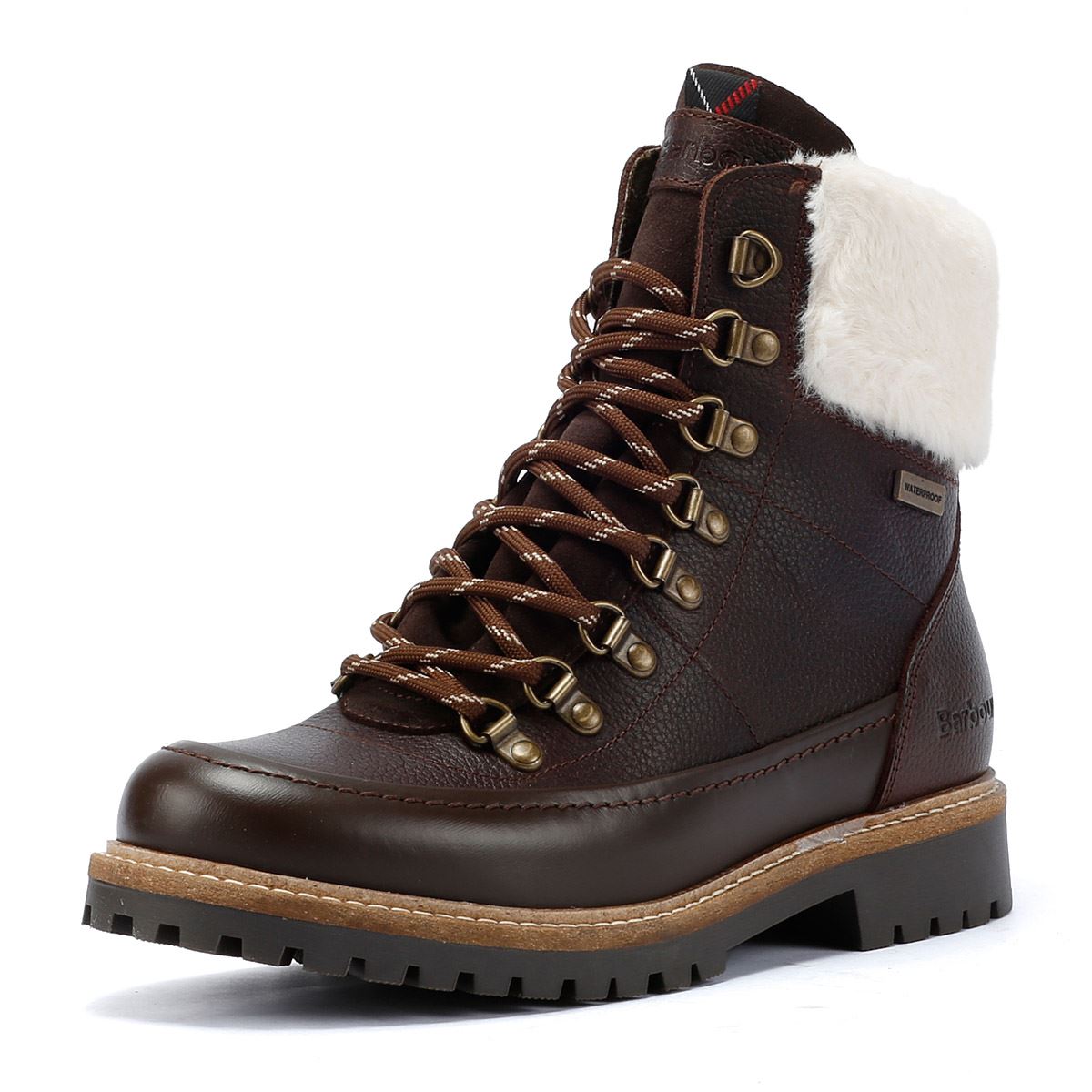 Barbour Woodside Hiker Bottes Marron En Cuir Pour Femmes