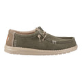 HEYDUDE Wally Workwear Chaussures Mocassins Pour Hommes En Mélange De Polyester Vert Sombre/Crème Irlandaise