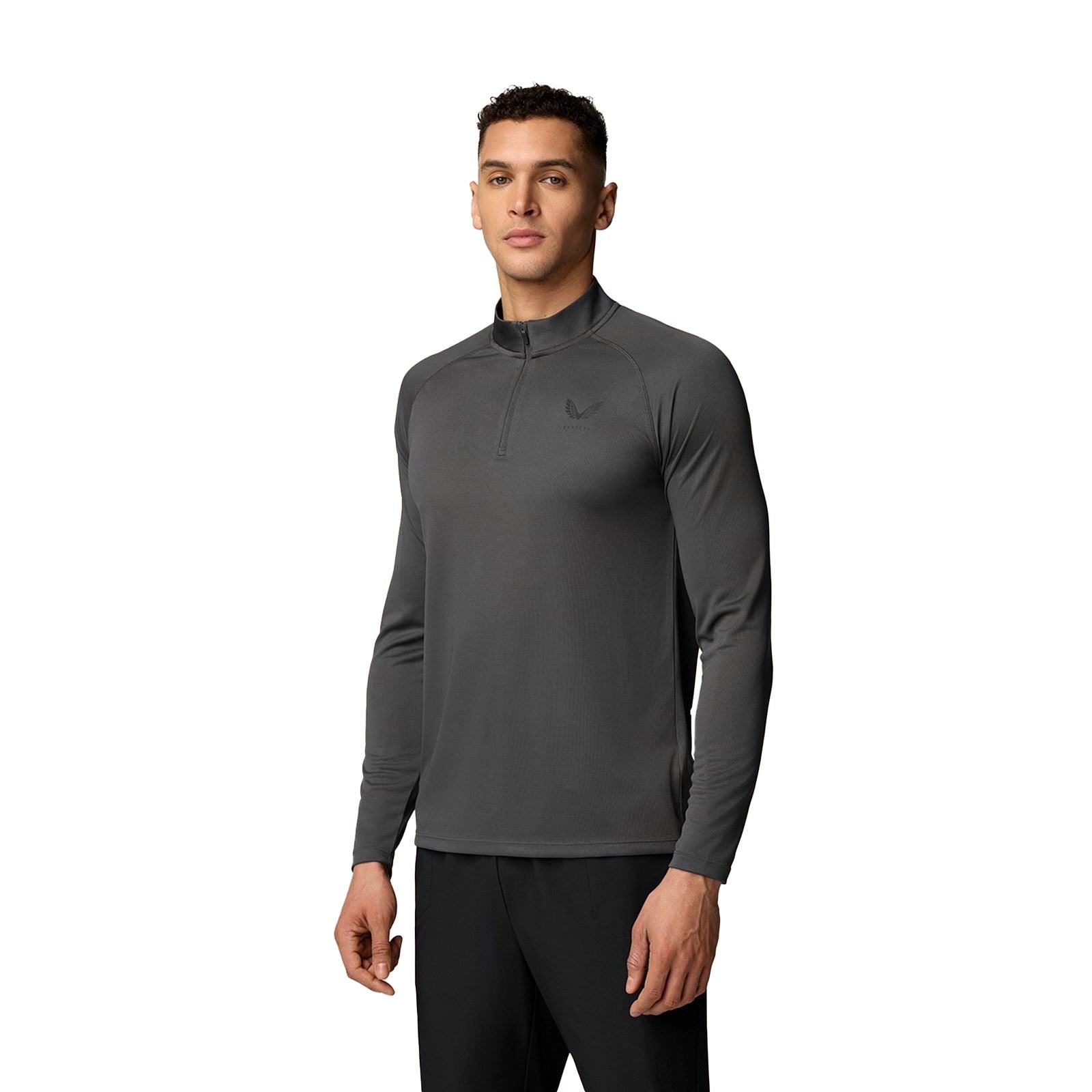 Castore Adapt Training 1/4 Zip Top T-Shirts De Sport Gris En Polyester Pour Hommes