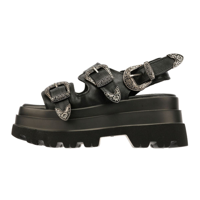 Buffalo Jupiter Ari West Sandales Noires Pour Femmes