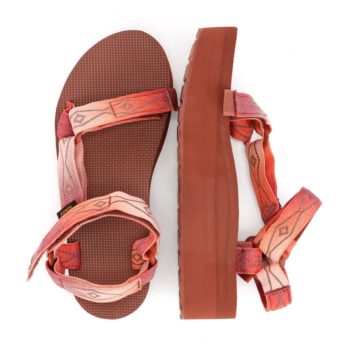 Teva Flatform Universal Sandales Rouges Pour Femmes