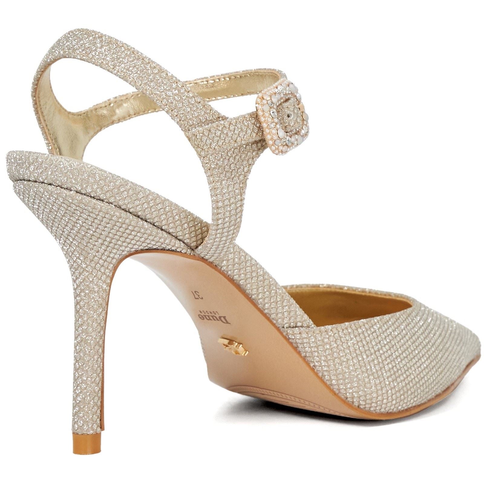 Dune Channel Wide Fit Chaussures Dorées Pour Femmes