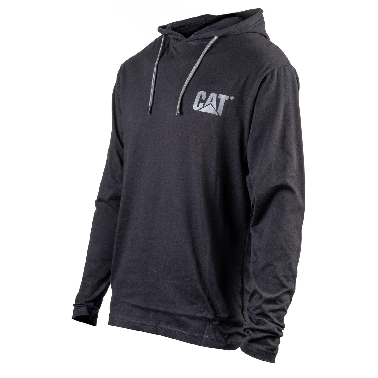 Caterpillar Hooded Long Sleeve T-Shirt Noir En Coton Pour Homme