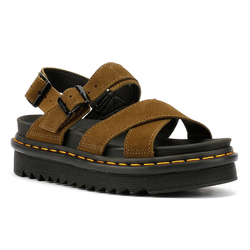 Dr. Martens Voss II Bronx Sandales Vertes Pour Femmes En Suède
