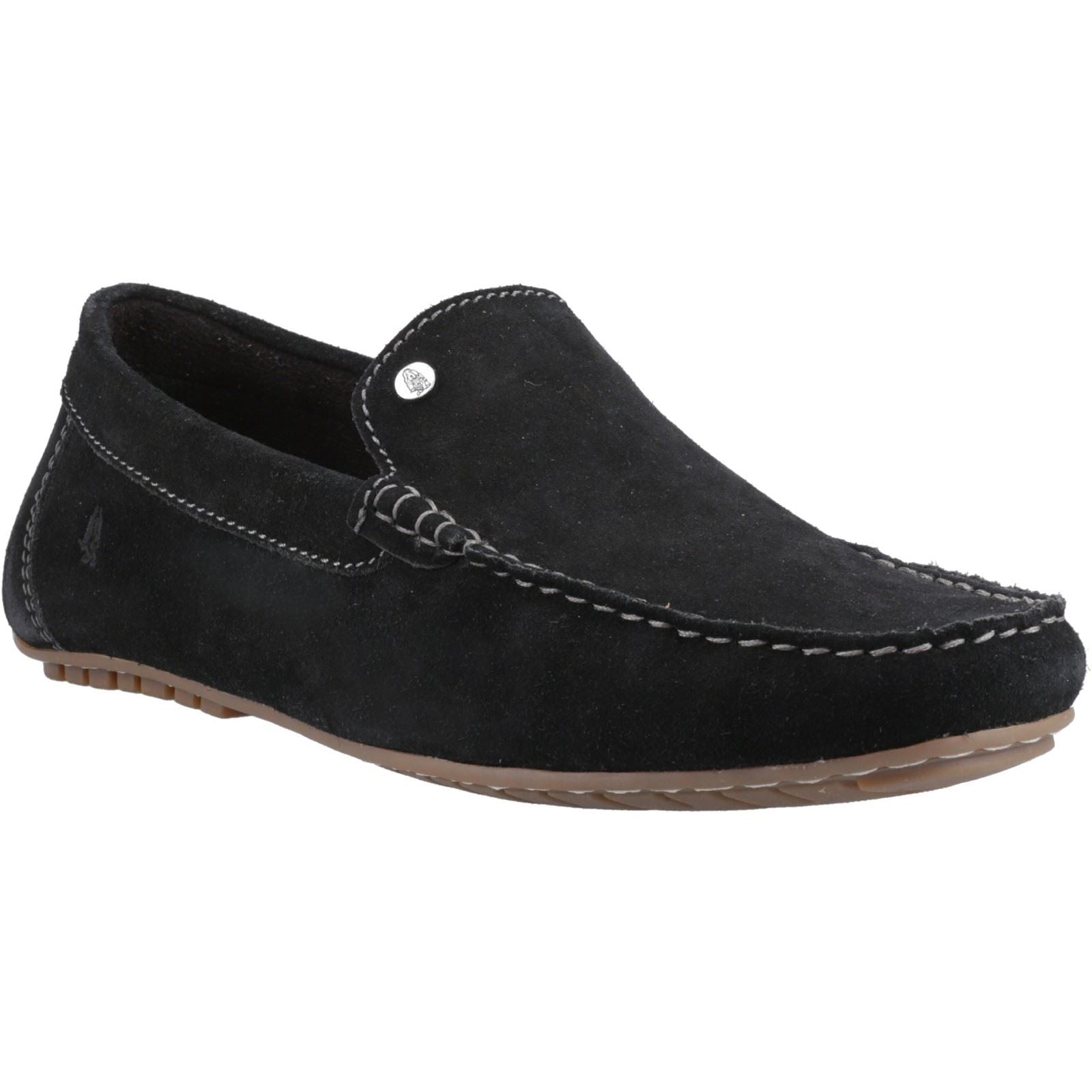 Hush Puppies Ralph Suede Mocassins Noirs En Cuir Pour Hommes