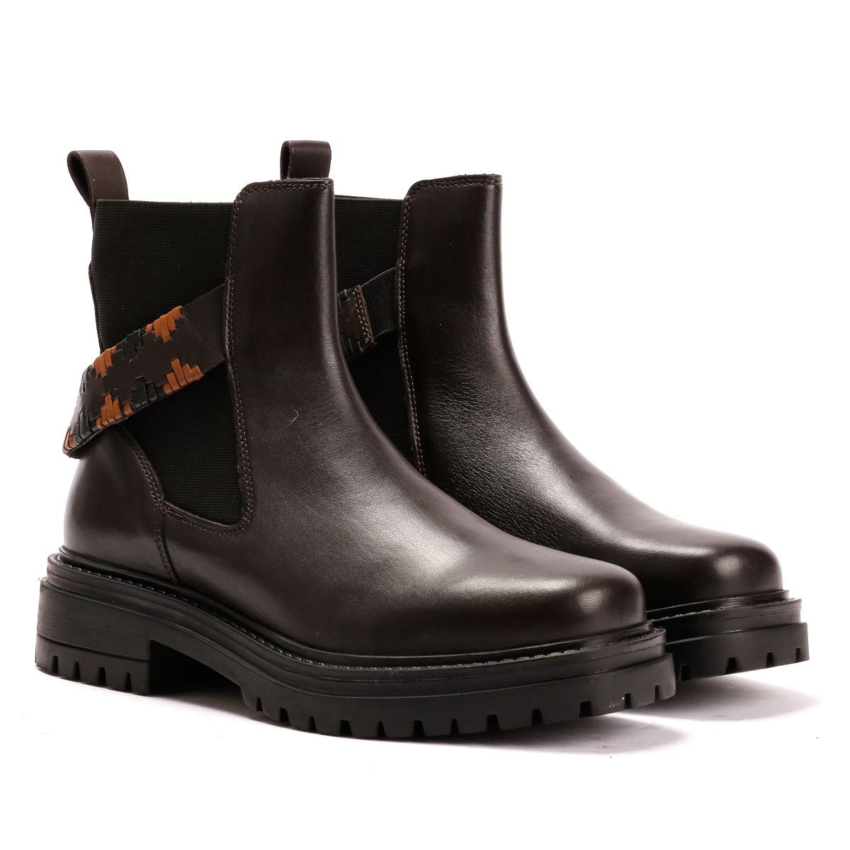 Osprey London The Guildford Chelsea Bottes En Cuir Pour Femmes Marron