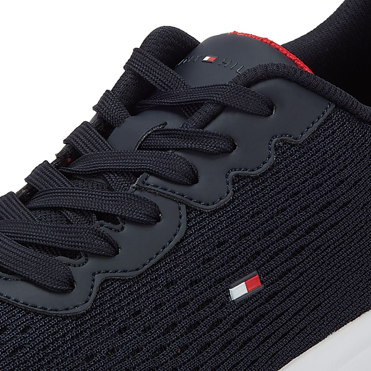 Tommy Hilfiger Light Runner Knit Flag Desert Sky Hommes Noir Trainer